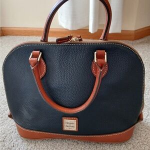 Dooney & Bourke Black and Tan Satchel